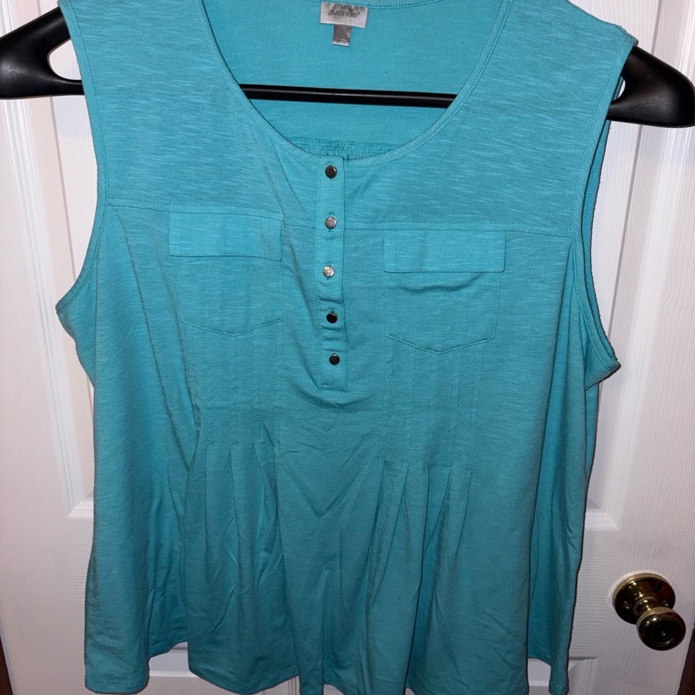 Avenue Aqua Sleeveless Top